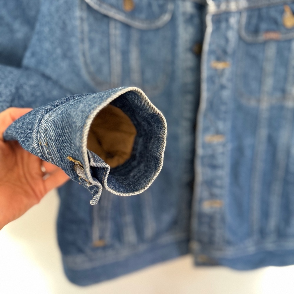 Riders by Lee Blue Denim Jacket with Tan Corduroy Collar size Large - Picture 6 of 14